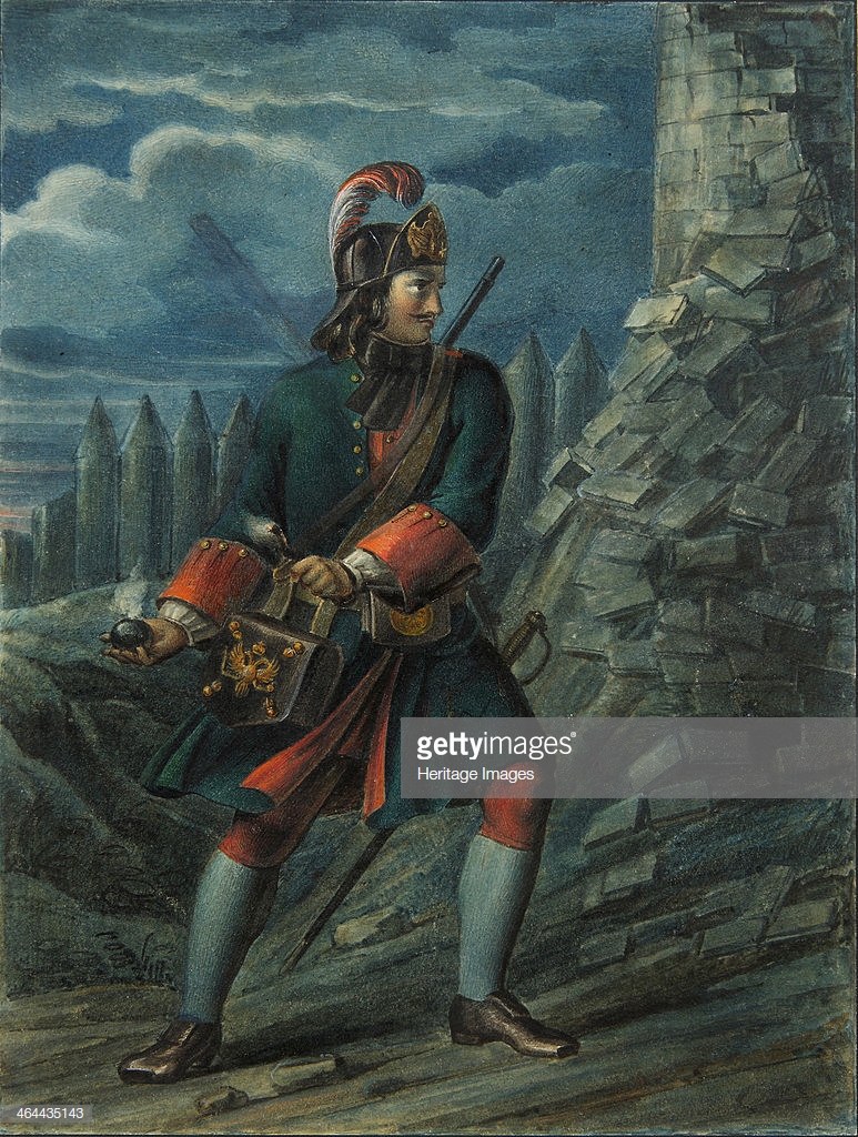 grenadier-of-the-preobrazhensky-regiment-in-1712-end-1830s-found-in-picture-id464435143