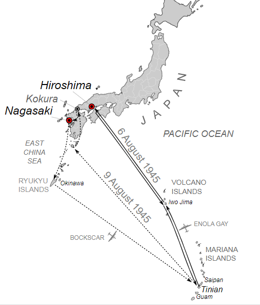 12قبل وصول الطائرات بساعة، اكتشف رادار الإنذار الياباني اقتراب القاذفات الأمريكية من الجزء الجنوبي للبلاد، وحدد الرادار في مدينة هيروشيما اليابانية عدد الطائرات القادمة بأنه لا يتعدى الثلاث طائرات.  12قبل وصول الطائرات بساعة، اكتشف رادار الإنذار الياباني اقتراب القاذفات الأمريكية من الجزء الجنوبي للبلاد، وحدد الرادار في مدينة هيروشيما اليابانية عدد الطائرات القادمة بأنه لا يتعدى الثلاث طائرات.