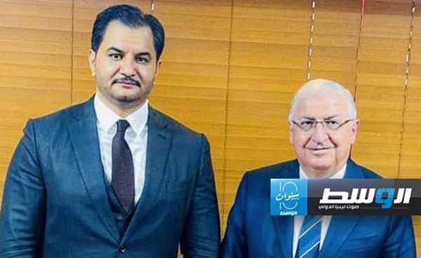 لقاء وزير الدفاع التركي مع صدام حفتر في إسطنبول، الثلاثاء 22 أكتوبر 2024. (الإنترنت) لقاء وزير الدفاع التركي مع صدام حفتر في إسطنبول، الثلاثاء 22 أكتوبر 2024. (الإنترنت)